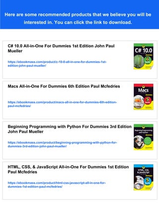 C# 10.0 All-in-One For Dummies John Paul Mueller | PDF