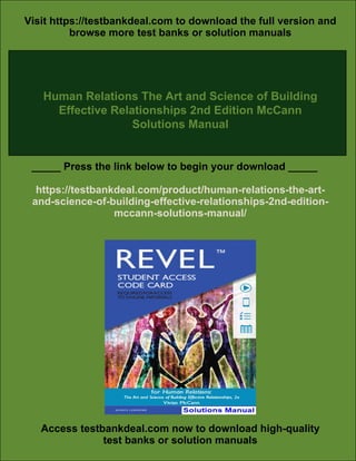 Human Relations The Art and Science of Building Effective Relationships ...
