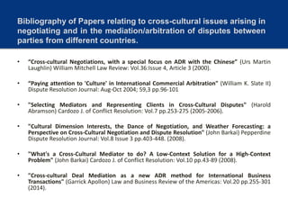 Cross-Cultural Issues in Mediation and Arbitration | PPTX
