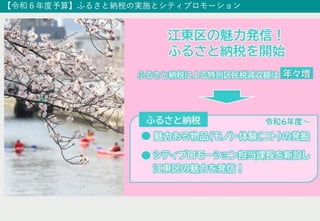 【令和６年度予算】ふるさと納税の実施とシティプロモーション
 