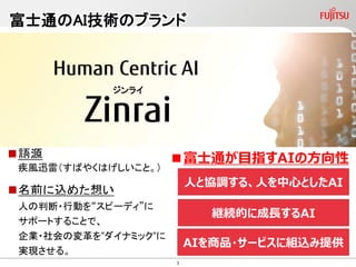 本日お話しする内容
Copyright 2016 FUJITSU LIMITED
1. ビッグデータ × AI(人工知能)
2. 活用事例とソリューション
2
 