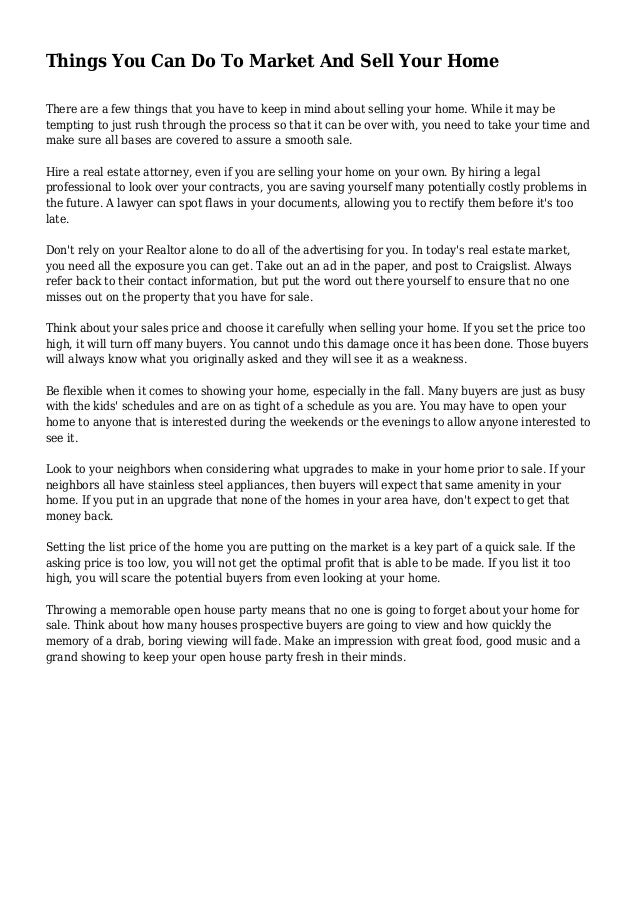 things to do to sell a house