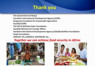 Under-research crops and livestock as key contributors to food security in Africa