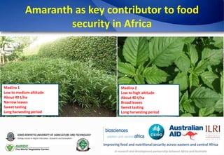Under-research crops and livestock as key contributors to food security in Africa