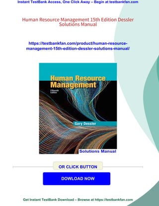 Human Resource Management 15th Edition Dessler Solutions Manual | PDF