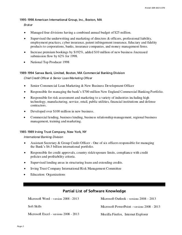 Resume For Risk Management Producer And Senior Vice President Resume For Risk Management Producer And Senior Vice President