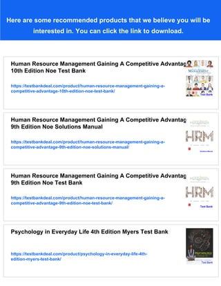 Human Resource Management Gaining A Competitive Advantage 10th Edition ...