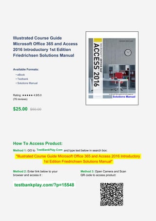 Comprehensive Guide to Microsoft Office 365 and Access 2016 Solutions ...