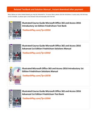 Comprehensive Guide to Microsoft Office 365 and Access 2016 Solutions ...