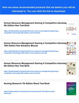 Human Resource Management Gaining A Competitive Advantage 9th Edition ...