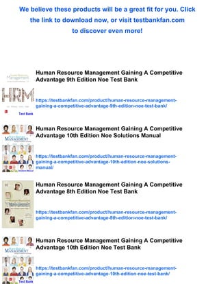 Human Resource Management Gaining A Competitive Advantage 9th Edition ...
