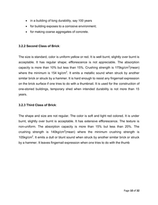 First Class Brick Report.pdf Brick (building material) full information | PDF