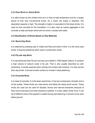 First Class Brick Report.pdf Brick (building material) full information | PDF