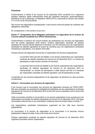 Préambule
Conformément à l’article 8 de l’accord du 22 décembre 2010 constitutif d’un organisme
paritaire collecteur agrée...