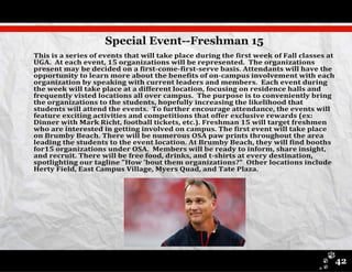 Special Event­­Freshman 15
42
 