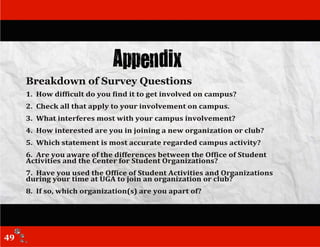 Breakdown of Survey Questions
49
 
