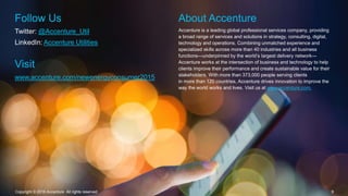 9
Follow Us
Twitter: @Accenture_Util
LinkedIn: Accenture Utilities
Visit
www.accenture.com/newenergyconsumer2015
About Acc...