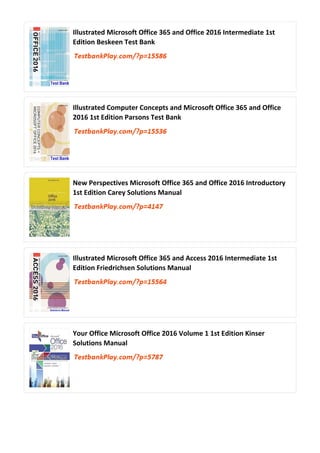 Comprehensive Guide to Microsoft Office 365 and Excel 2016 Fundamentals ...