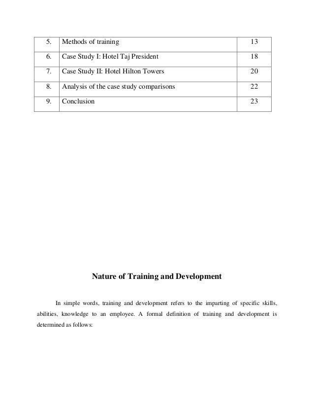 Dissertation proposal on training and development