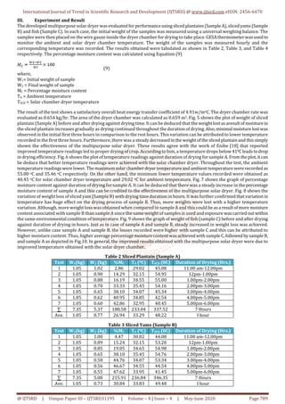 Performance Evaluation of a Developed Multipurpose Solar Dryer | PDF