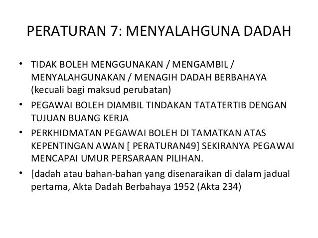 Tindakan Tata Tertib Penjawat Awam Dadah Penjawatizen