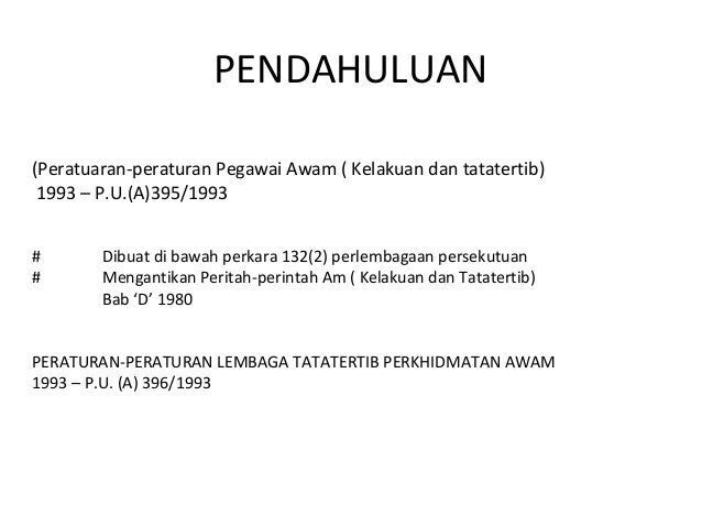 Perintah Am Bab D Peraturan Peraturan Pegawai Awam Kelakuan Dan Ta