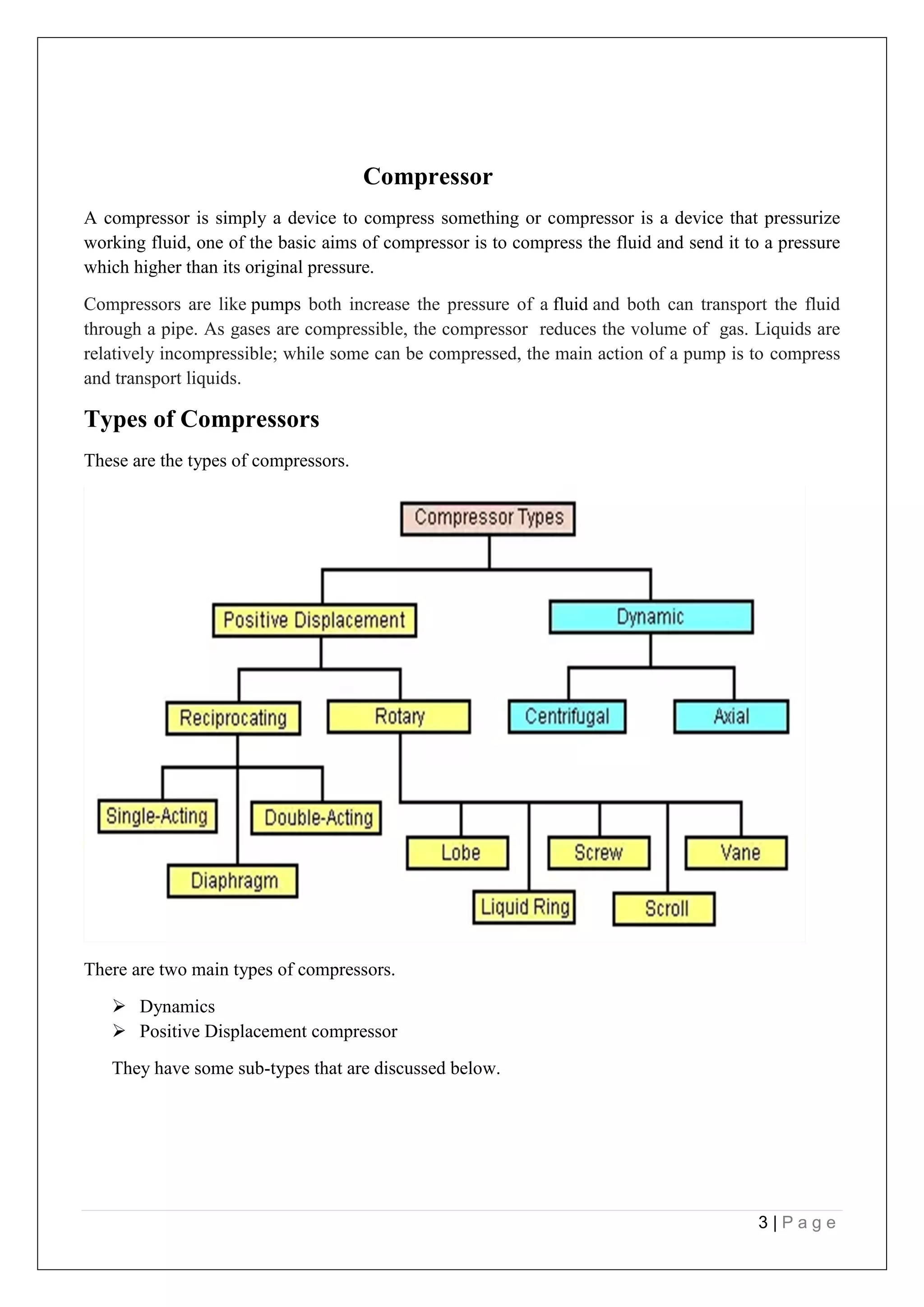 Compressor and types of compressors (Thermodynamics) | PDF