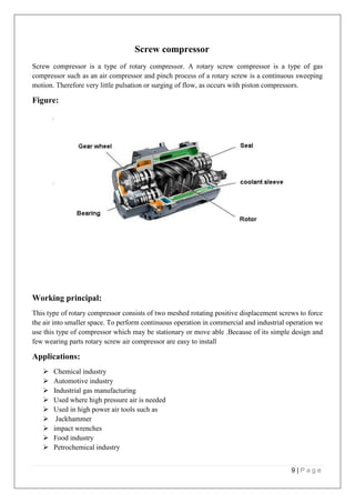 Compressor and types of compressors (Thermodynamics) | PDF