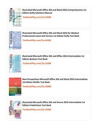 Comprehensive Test Bank for Microsoft Office 365 and Word 2016 ...