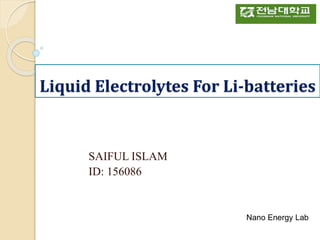 Sony Li Ion Sex - Liquid Electrolyte for Lithium Batteries | PPT