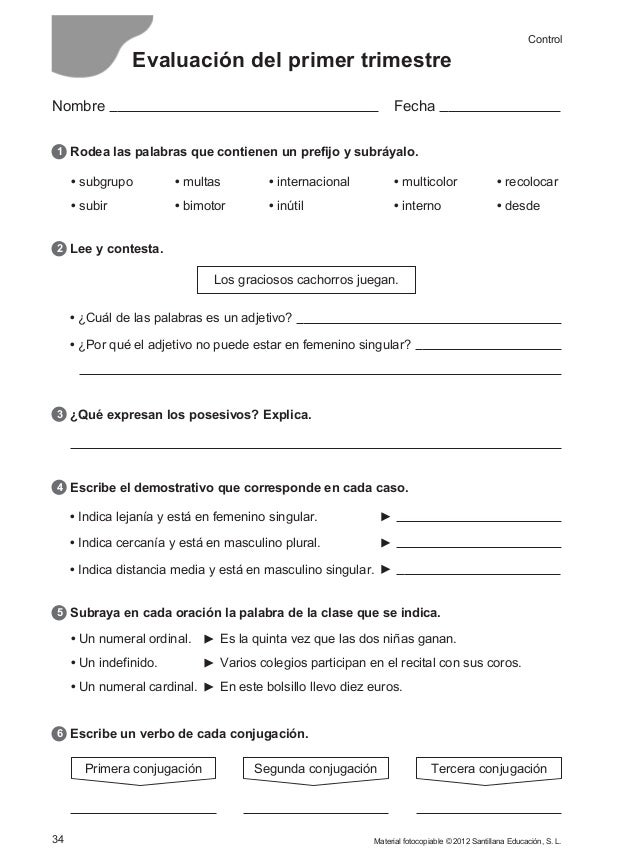 156104174 Evaluacion Continua Controles 4 Primaria Santillana