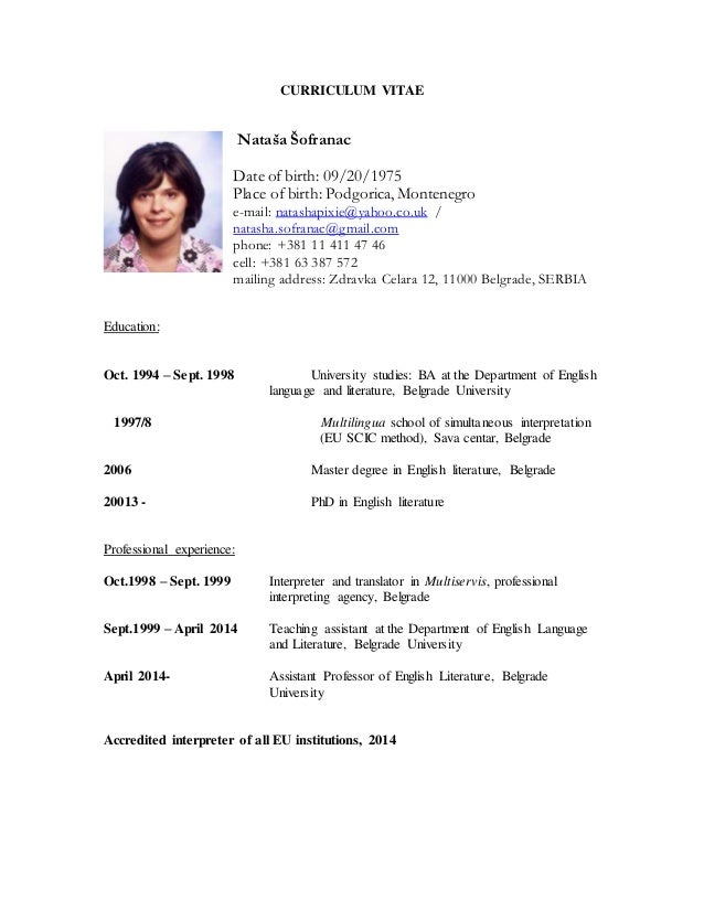 cv interpreting interpreter cv