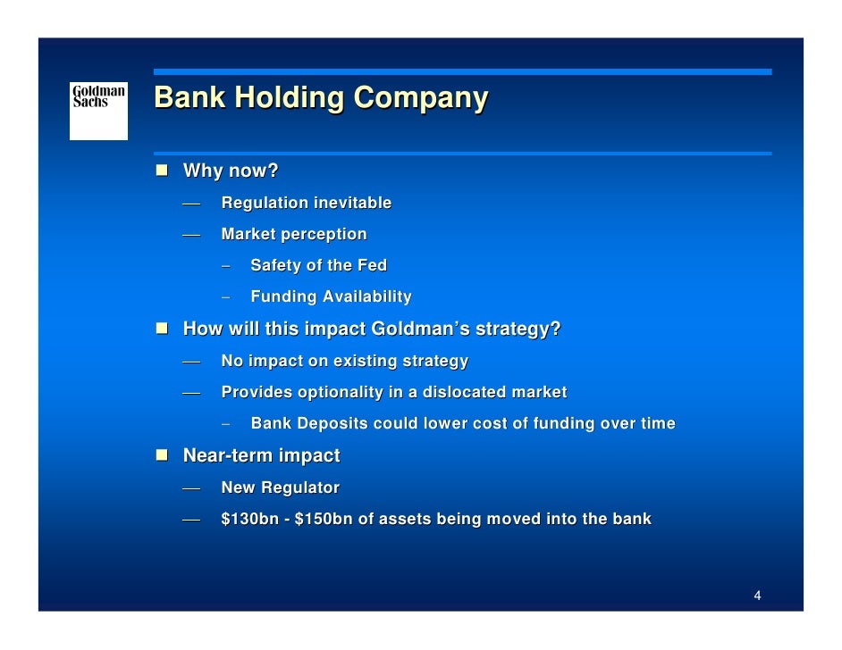 Goldman Sachs Presentation At The 2008 Merrill Lynch Banking And Fina