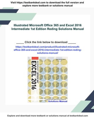 Illustrated Microsoft Office 365 and Excel 2016 Intermediate 1st ...
