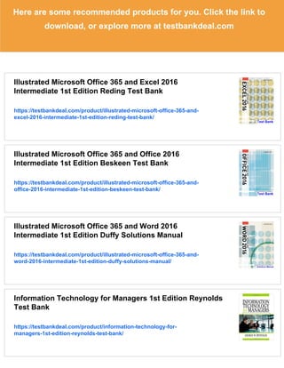 Illustrated Microsoft Office 365 and Excel 2016 Intermediate 1st ...