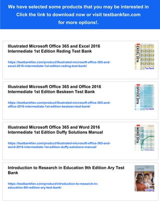 Illustrated Microsoft Office 365 and Excel 2016 Intermediate 1st ...
