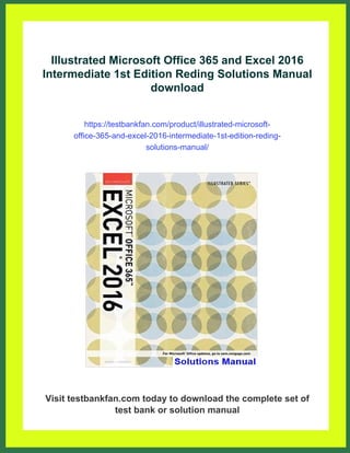 Illustrated Microsoft Office 365 and Excel 2016 Intermediate 1st ...