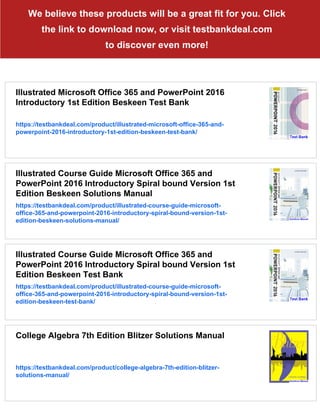 Illustrated Microsoft Office 365 and PowerPoint 2016 Introductory 1st ...
