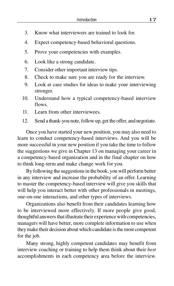 examples of competency based interview questions