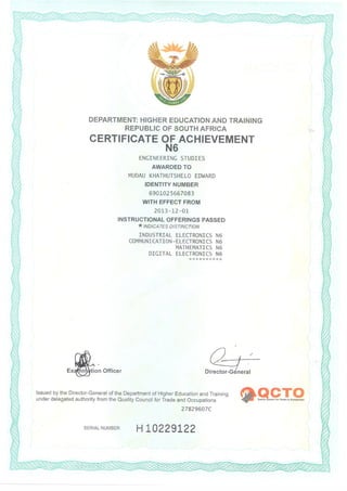 N Diploma, Trade Tests & N4-N6