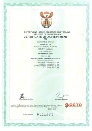N Diploma, Trade Tests & N4-N6