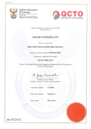 N Diploma, Trade Tests & N4-N6