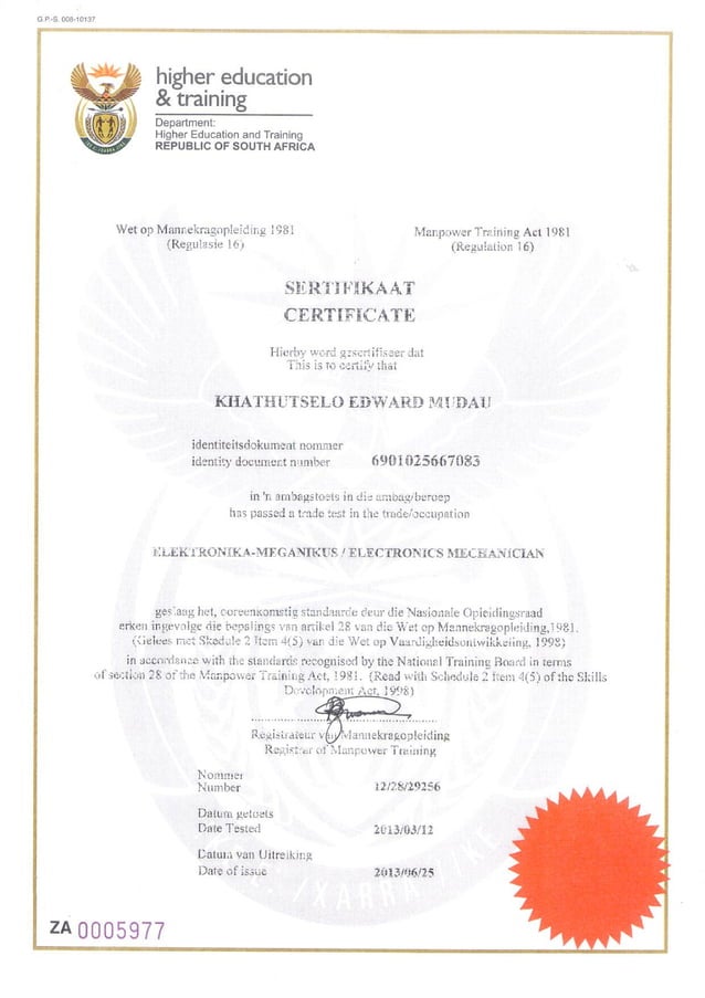 N Diploma, Trade Tests & N4N6 PDF