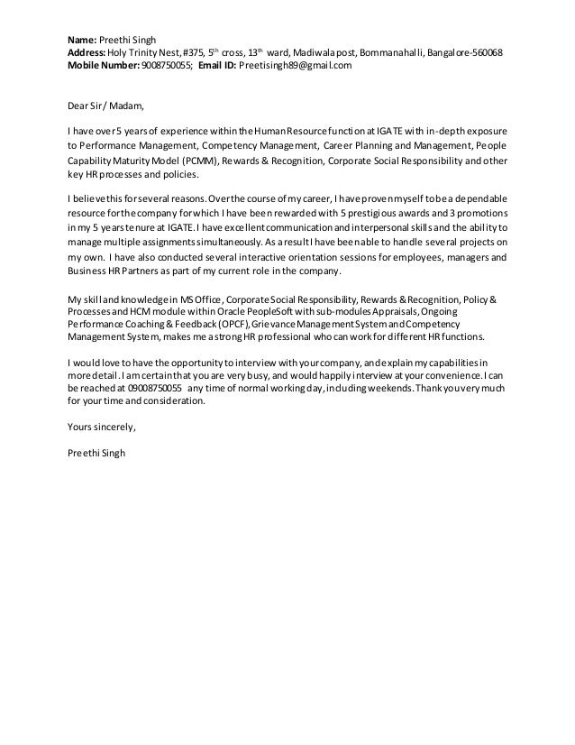 Cover Letter