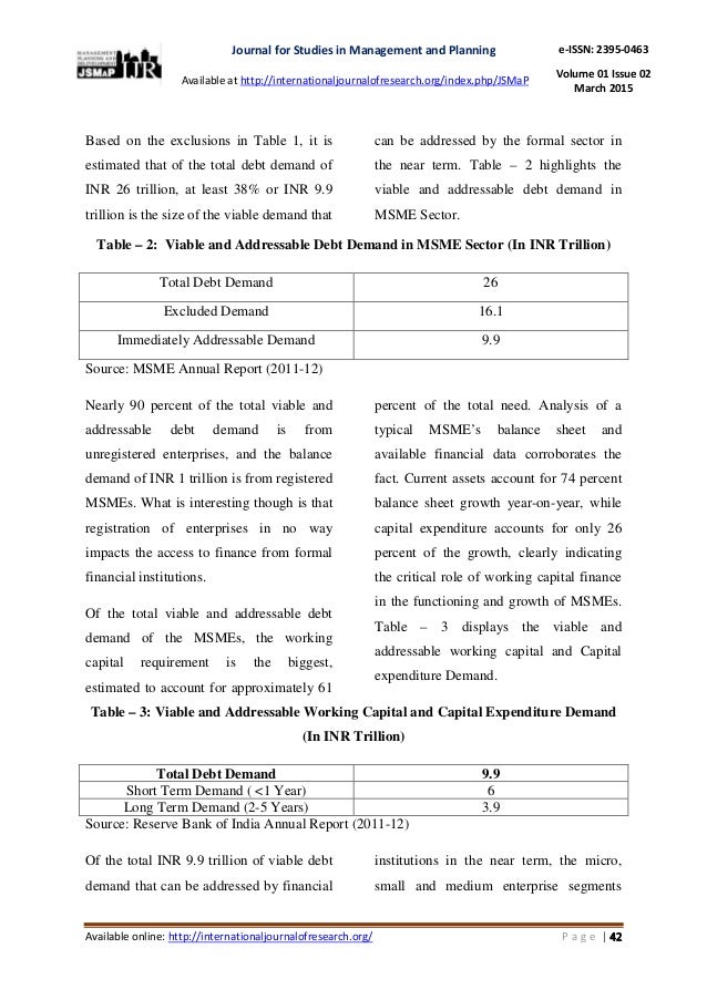 Research paper on small medium enterprises in india