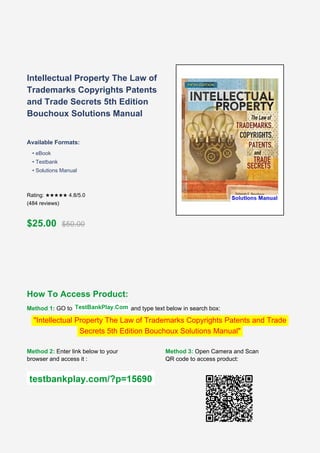 Comprehensive Guide to Intellectual Property Law: Trademarks ...