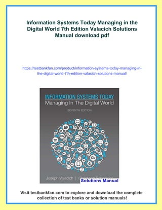 Information Systems Today Managing in the Digital World 7th Edition ...