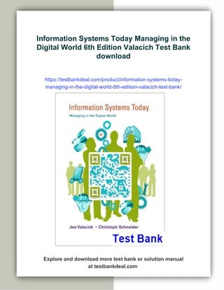 Information Systems Today Managing in the Digital World 6th Edition ...