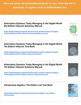 Information Systems Today Managing in the Digital World 6th Edition ...
