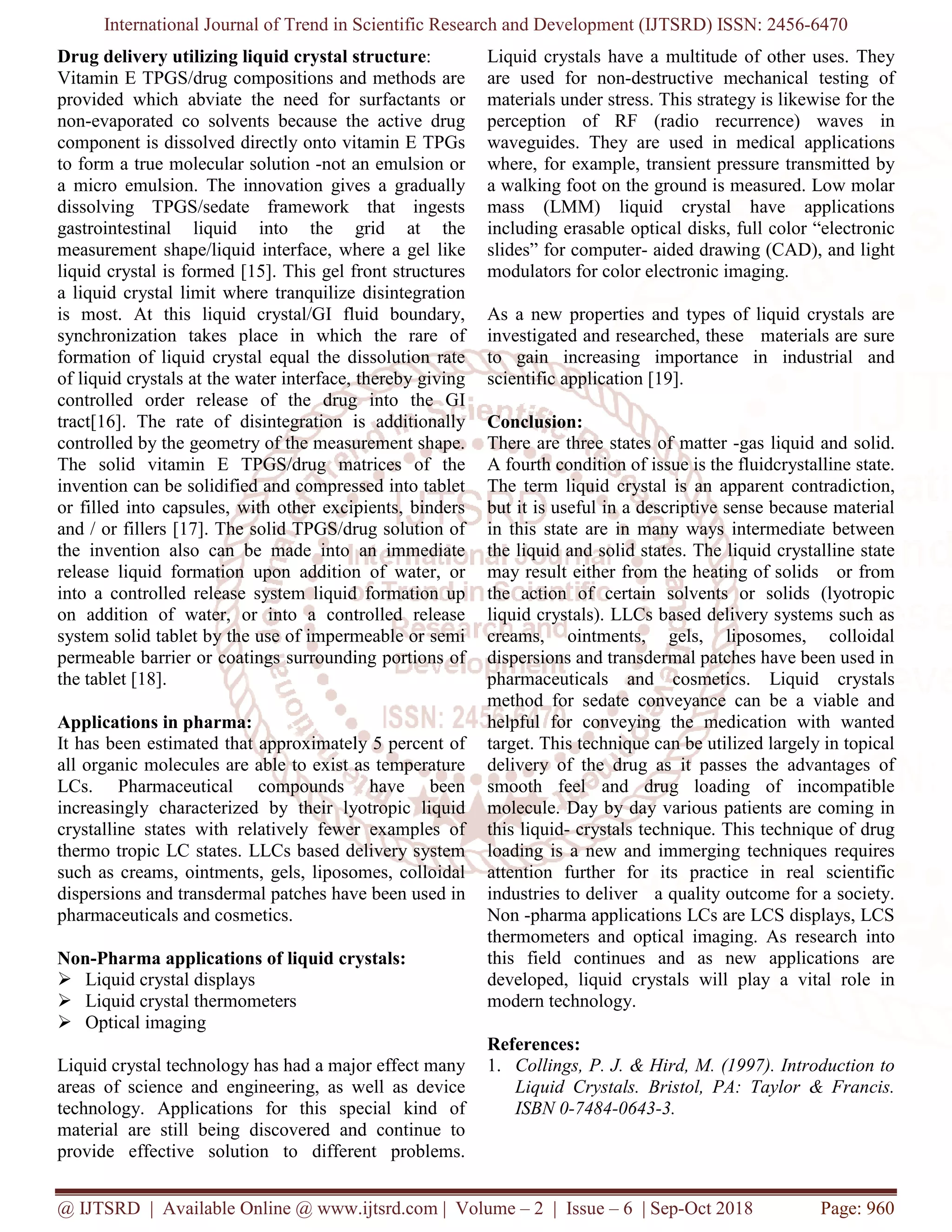 Brief Review of Liquid Crystals | PDF
